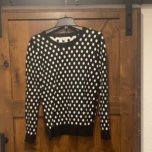 41 Hawthorn Black and Cream Dot Sweater
